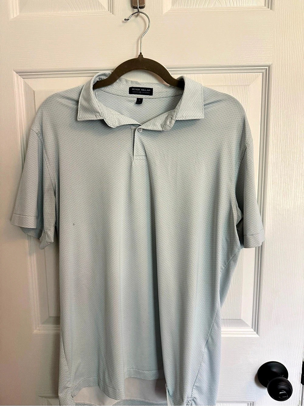 Peter Millar Crown Crafted Geometric Polo Blue & White Medium